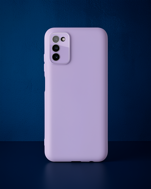 Samsung Galaxy A03s Kılıf Lansman Glass Kapak - Lila