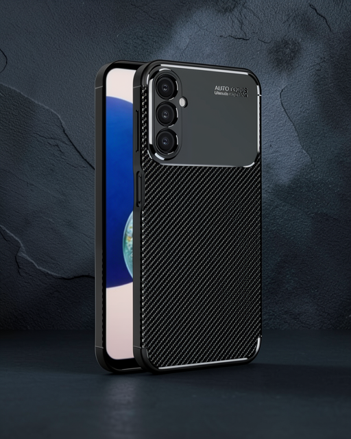 Samsung Galaxy A05s Kılıf Auto Focus Karbon Kapak - Siyah