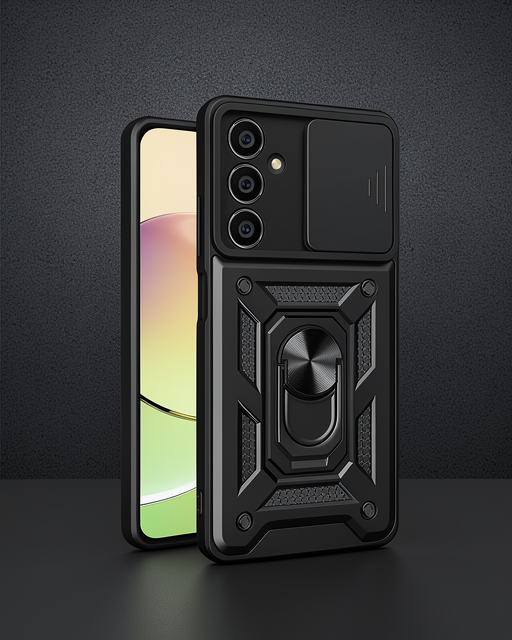 Samsung Galaxy A15 4g Kılıf Pars Lens Yüzüklü Silikon - Siyah