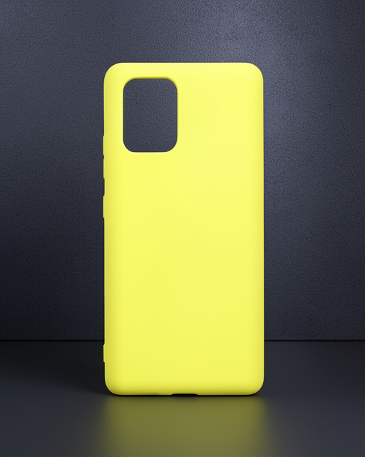 Samsung Galaxy A91 / S10 Lite Kılıf Nano İçi Kadife Silikon - Sarı