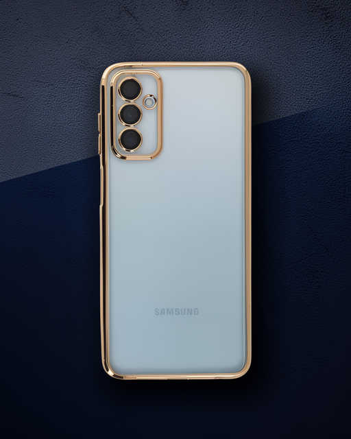 Samsung Galaxy M23 Kılıf Razer Lensli Silikon - Gold