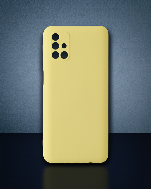 Samsung Galaxy M31s Kılıf Nano İçi Kadife Silikon - Sarı