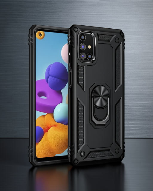Samsung Galaxy M51 Kılıf Sofya Yüzüklü Silikon Kapak - Siyah