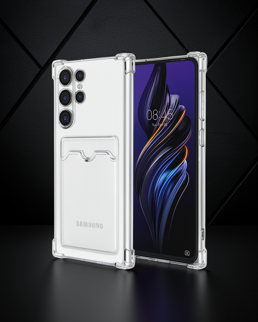 Samsung Galaxy S24 Ultra Kılıf Kart Şeffaf Silikon - Şeffaf