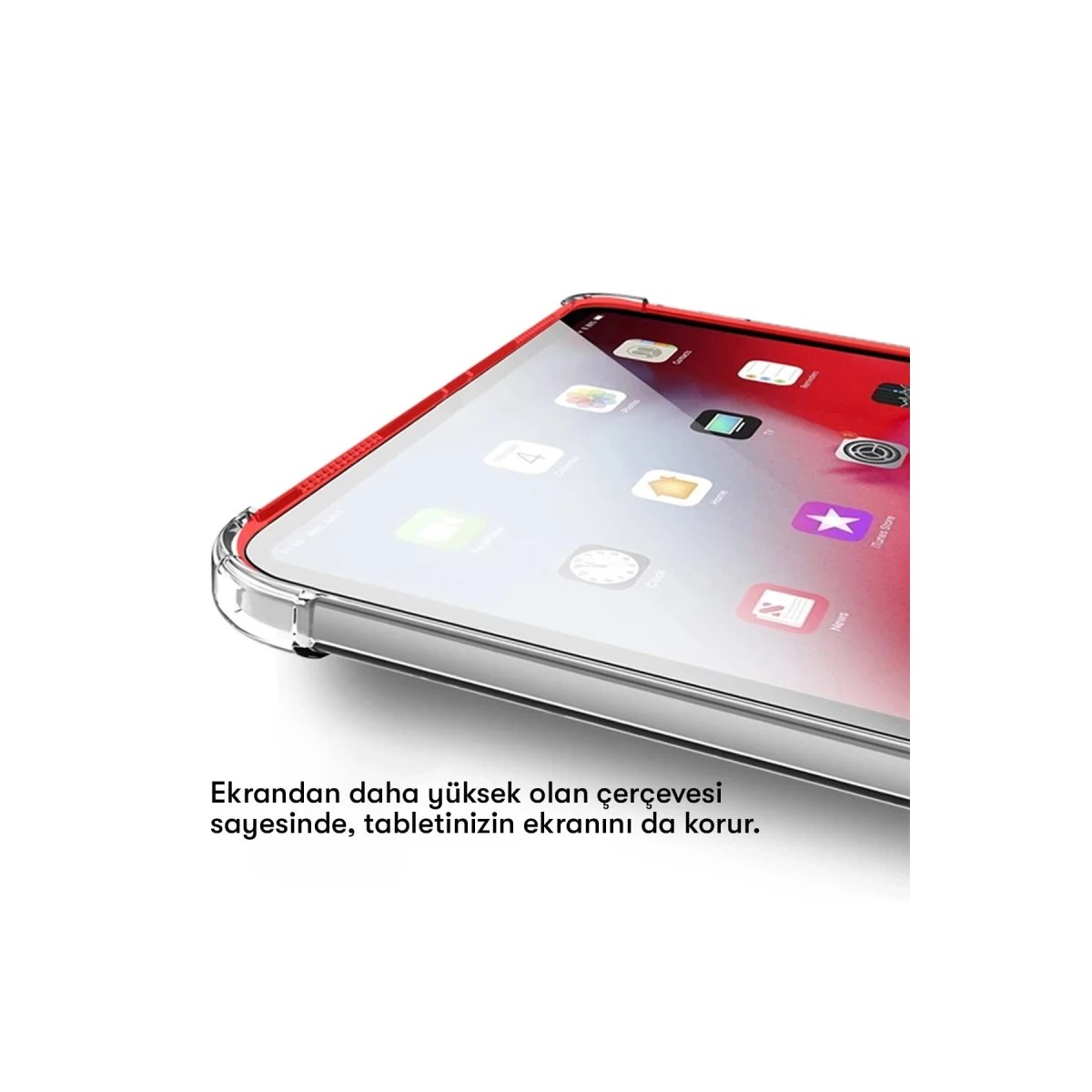 Samsung Galaxy T737 Tab S7 FE 12.4 Kılıf Anti Shock Tablet Silikon - Şeffaf
