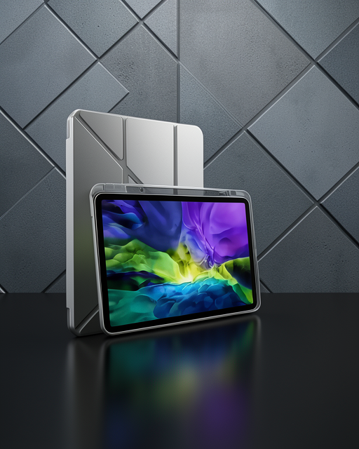 Samsung Galaxy Tab A9 Plus Kılıf Kalemlikli Mars Tablet Kılıfı - Gri