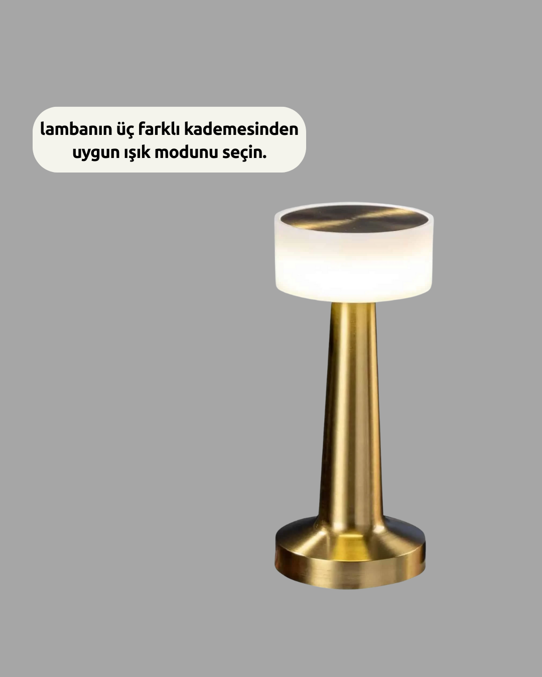 Şarj Edilebilir LED Masa Lambası USB Girişli, Metal Yapı