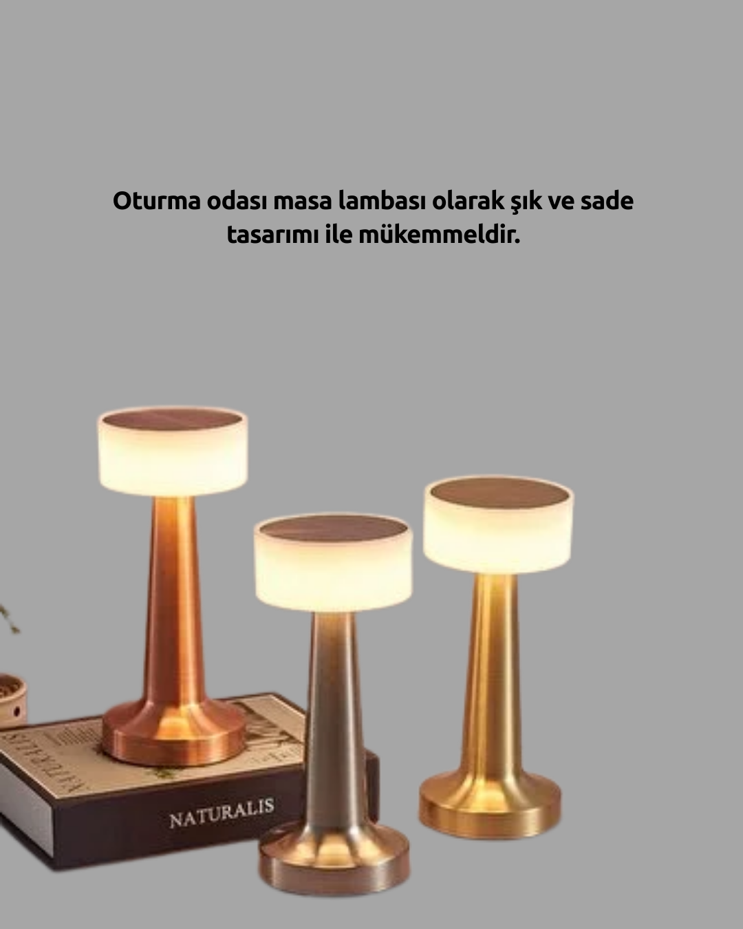 Şarj Edilebilir LED Masa Lambası USB Girişli, Metal Yapı