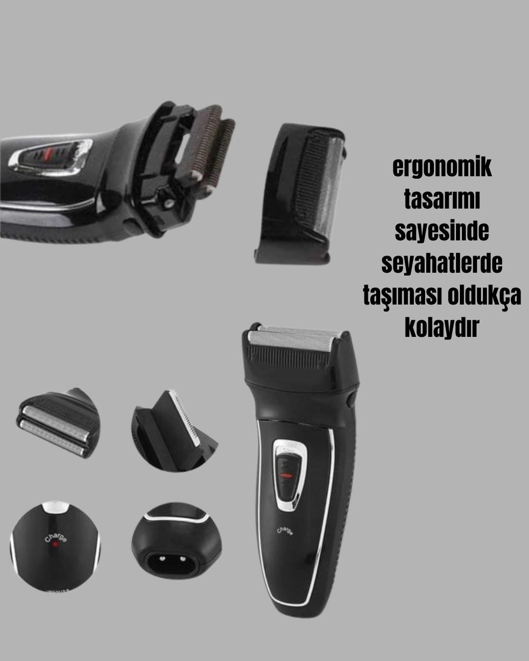 Şarj Göstergeli Yıkanabilir Erkek Tıraş Makinesi