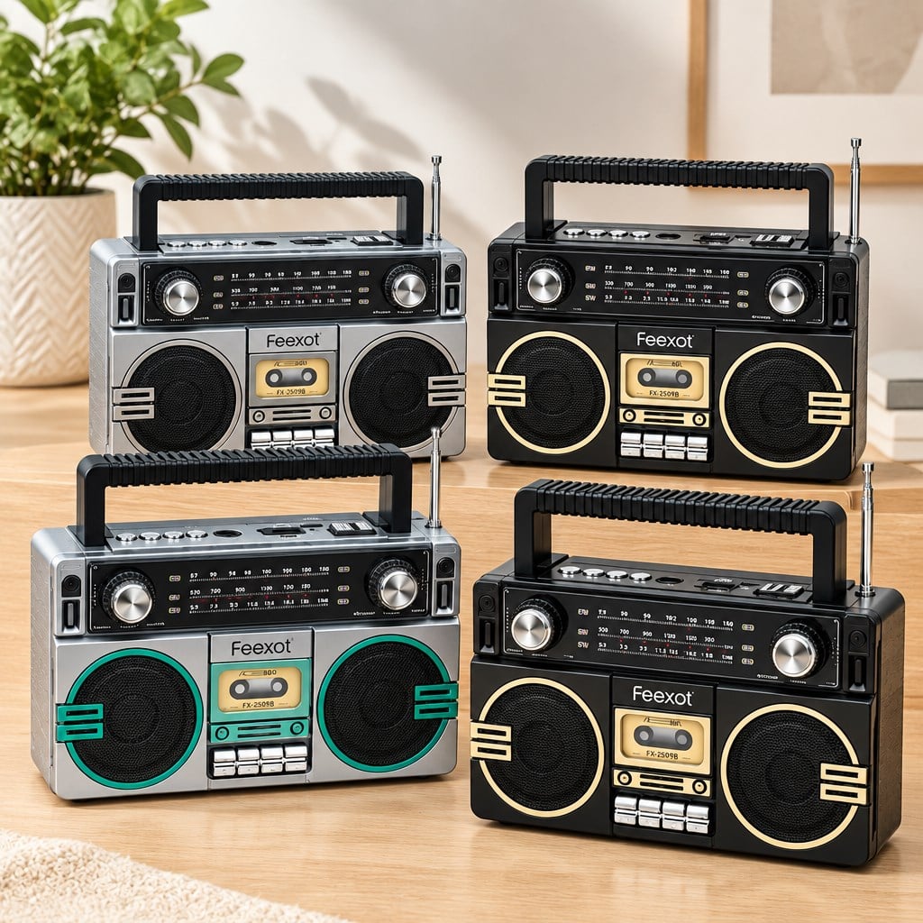 Şarjlı Bluetooth Hoparlör - FM Radyo, USB/TF MP3 Çalar, İbreli