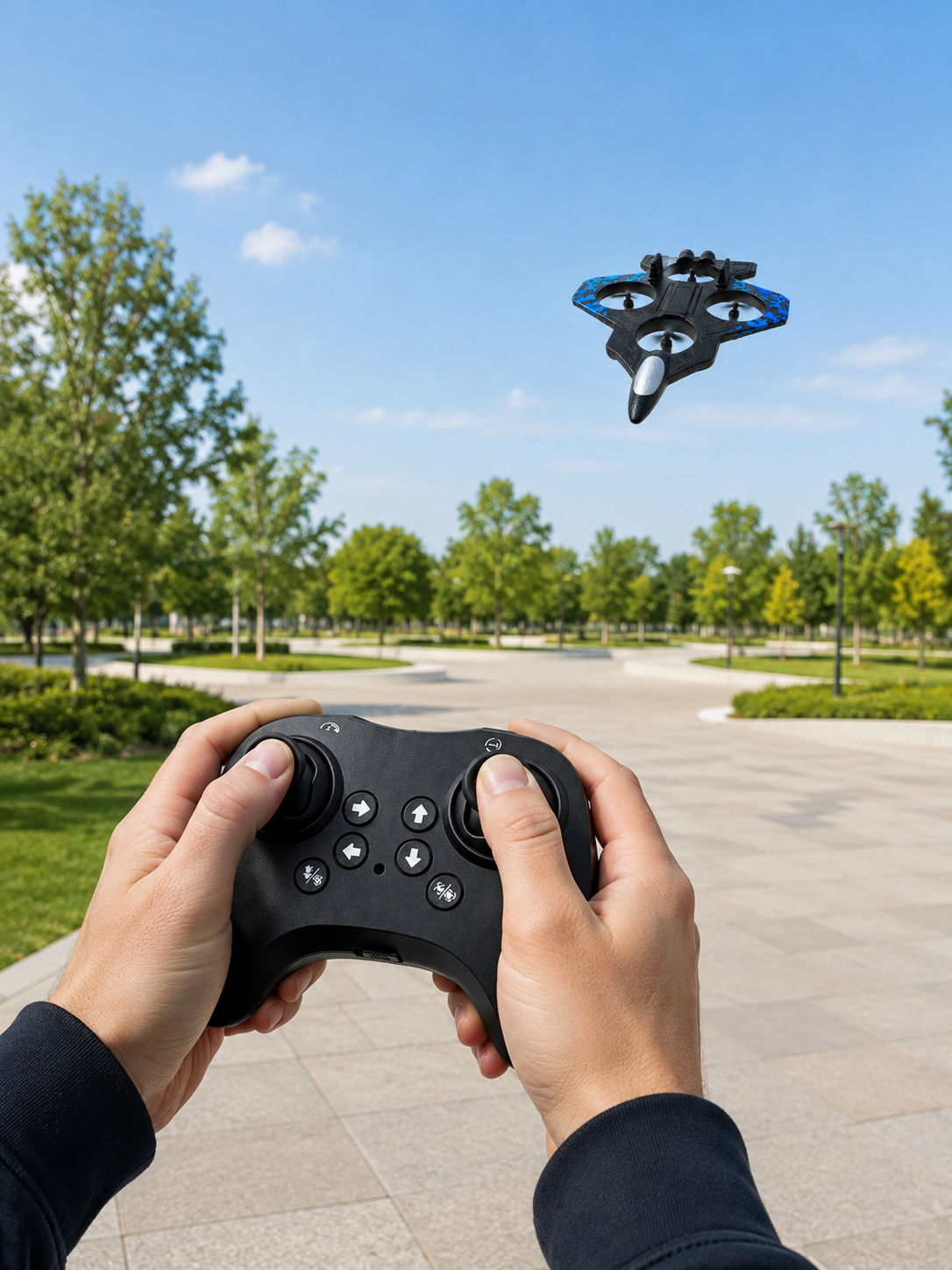Savaş Jeti Görünümlü Drone 2.4G Kumandalı Jiroskoplu 360° Akrobatik Takla Yedek Pervaneli