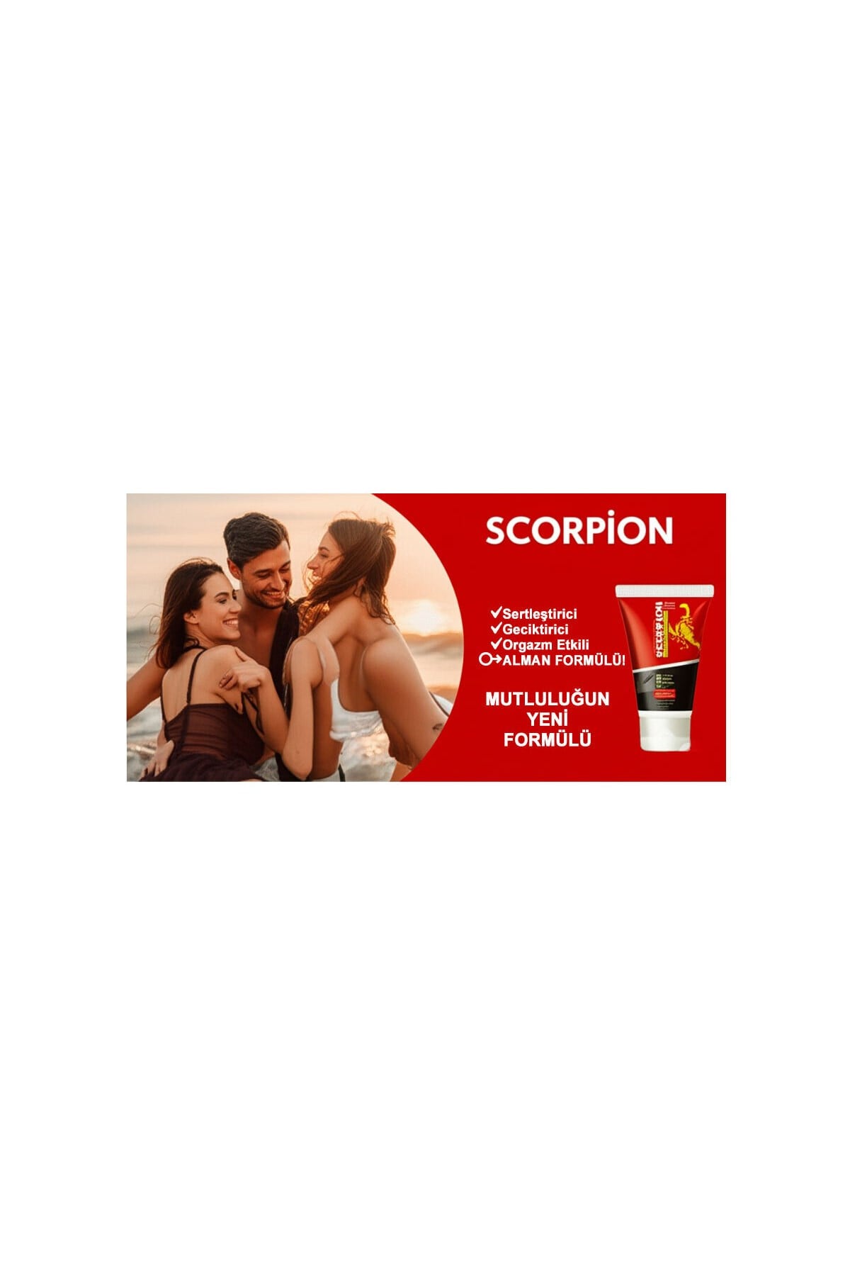 Scorpion Erkeklere Özel Geciktiricili ve Sertleştiren Bakım Kremi 50 ml x 2 ad.+Lustra Masaj Yağı