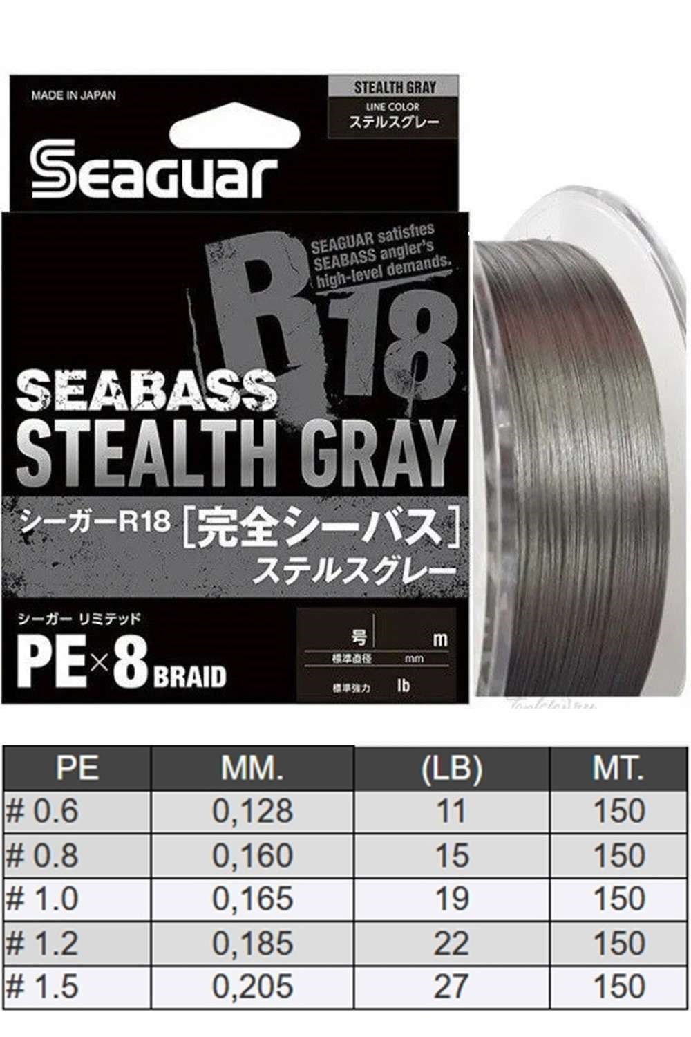 Seaguar Seabass Stealth Gray 8X 150m Gri Pe - 0.165MM