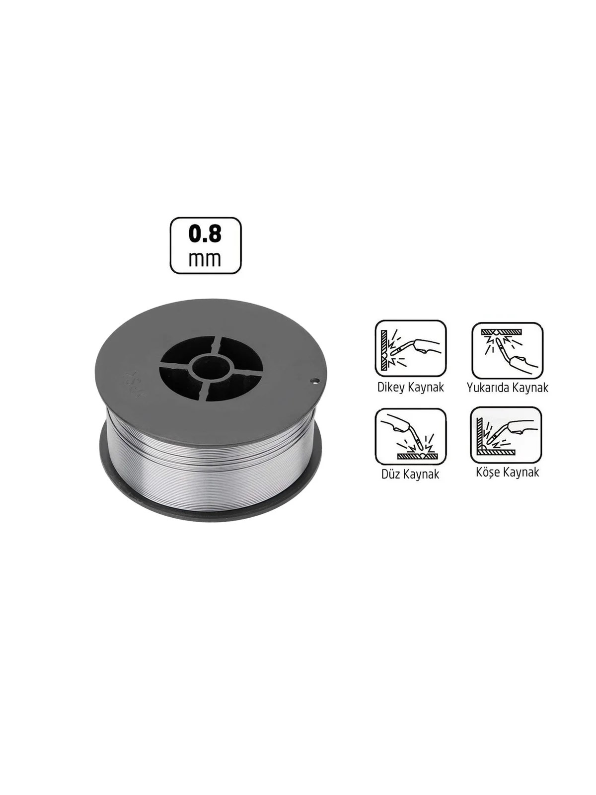 SEDEF 0.8mm Özlü Kaynak Teli 1kg Ambalaj 26251