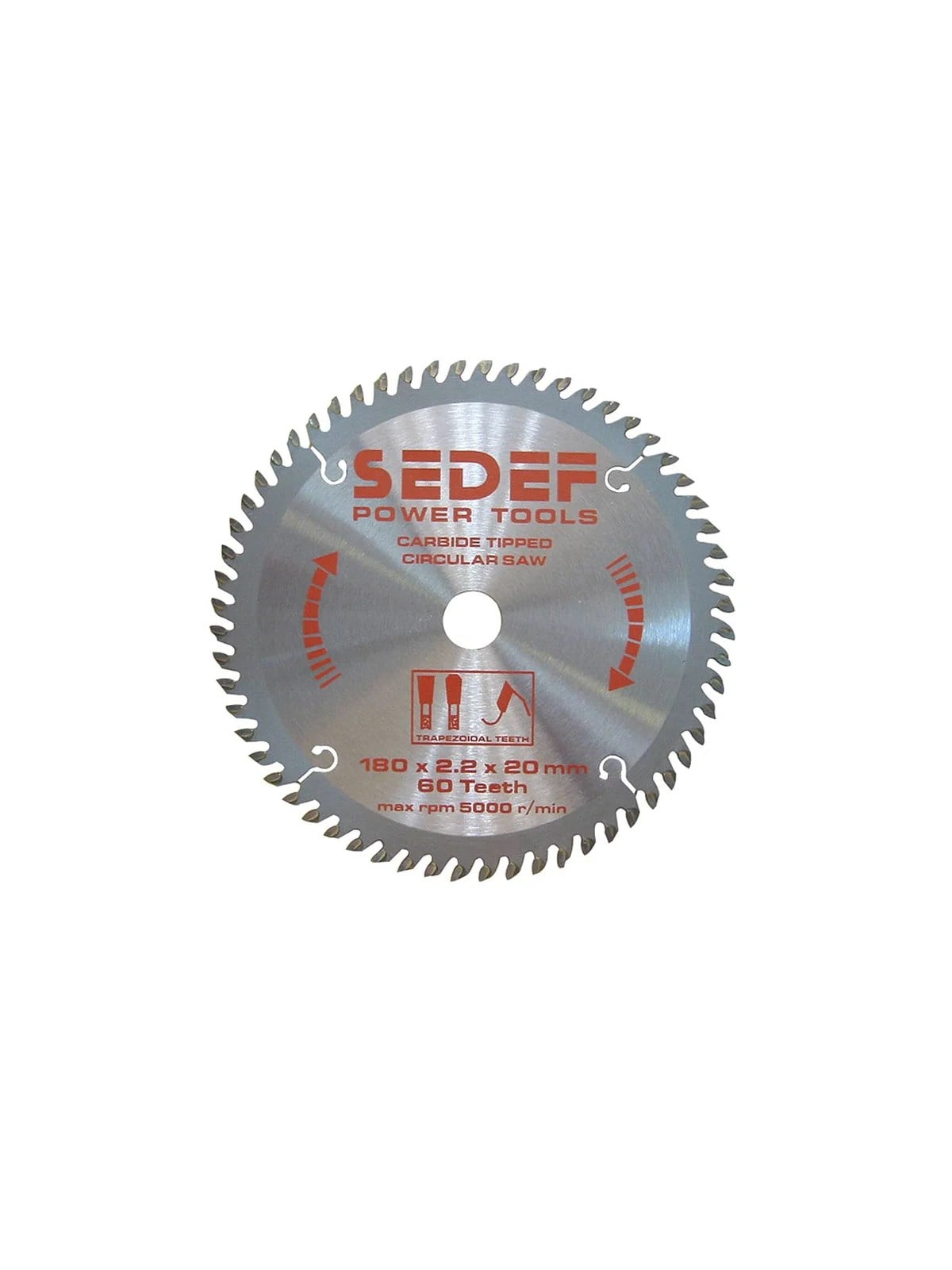 SEDEF 180x20-16x2.2x2 mm 60 diş Trapez Pozitif Diş Testere