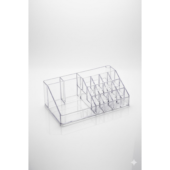 Şeffaf Akrilik Banyo Kozmetik Düzenleyici Organizer 13x22x8 cm
