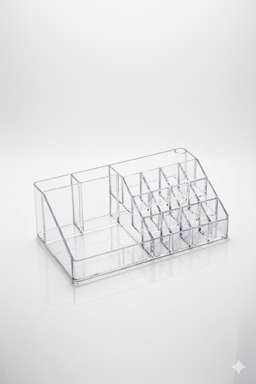 Şeffaf Akrilik Banyo Kozmetik Düzenleyici Organizer 13x22x8 cm