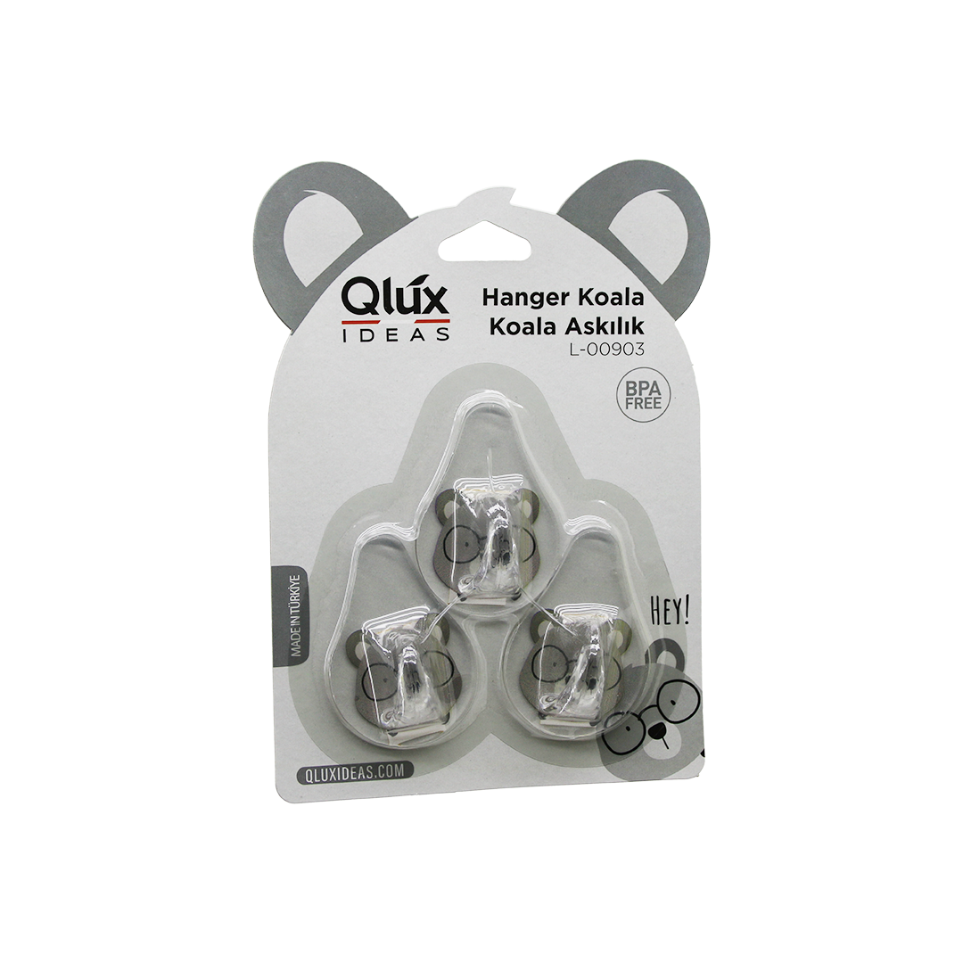 Şeffaf Yapışkanlı Askı 3lü (Koala Tip)