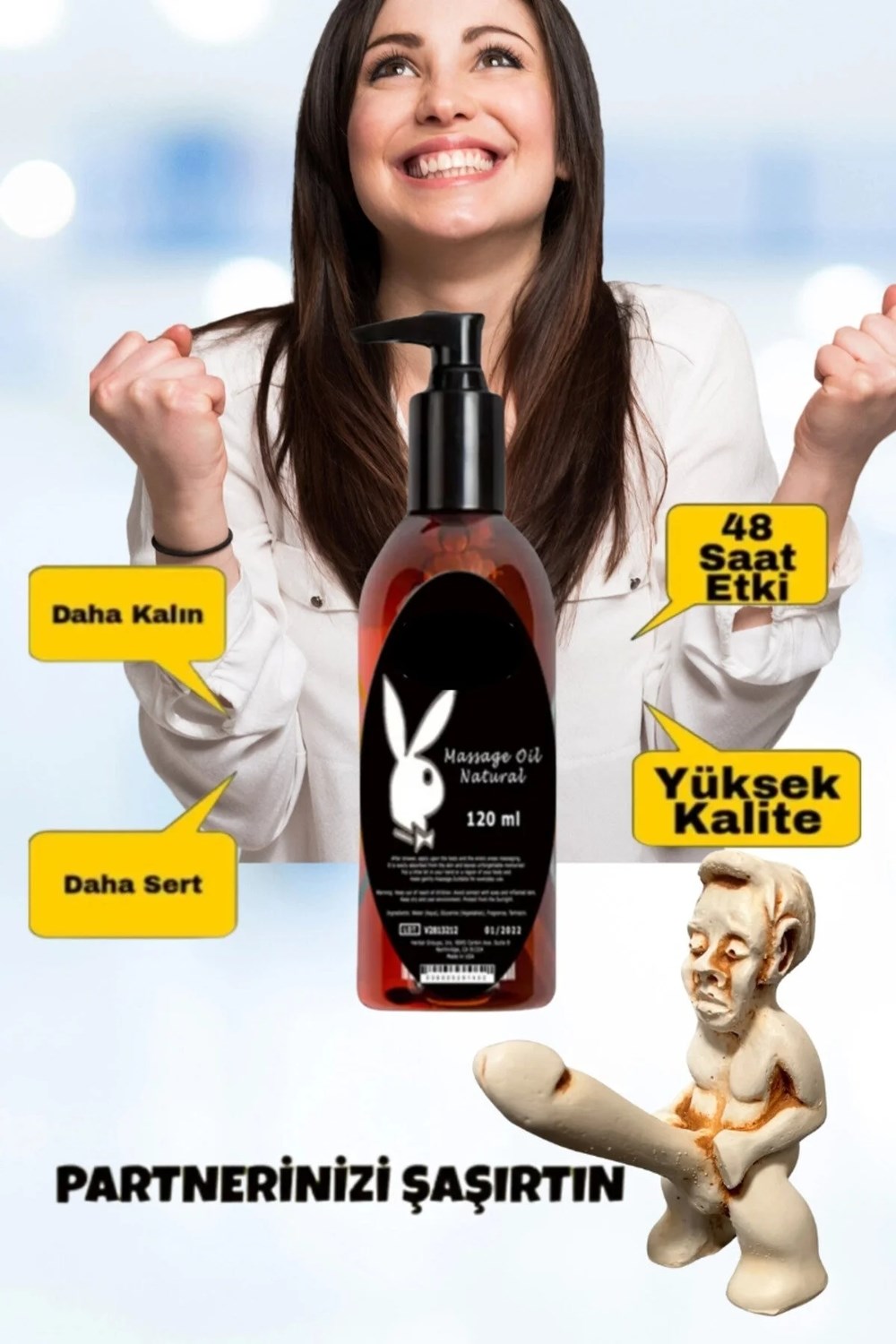 Şeftali Aromalı Doğal Yenilebilir Vücut Masaj Yağı Oil 120ML