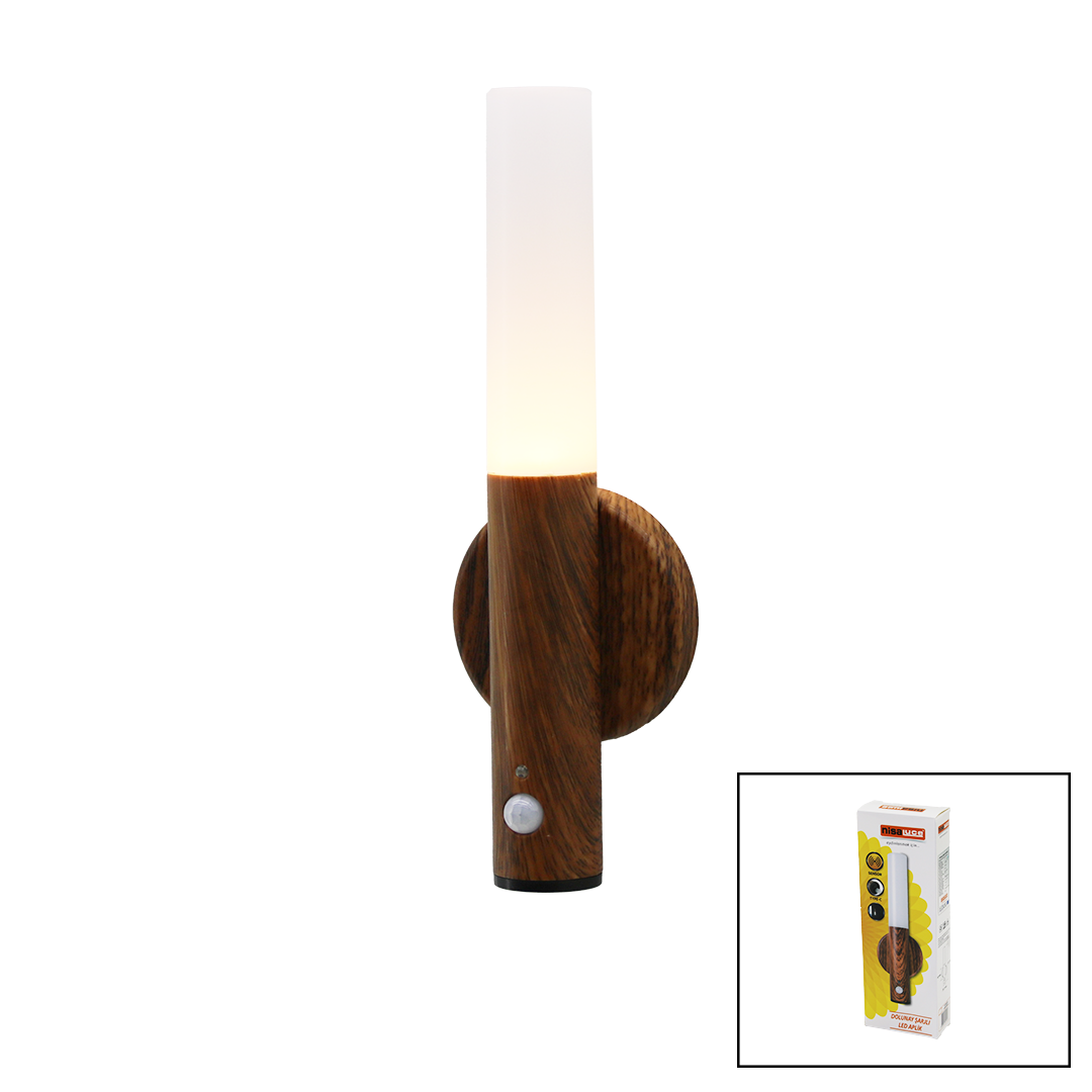 Sensörlü Type-C Şarjlı Günışığı LED Aplik Lamba 1W