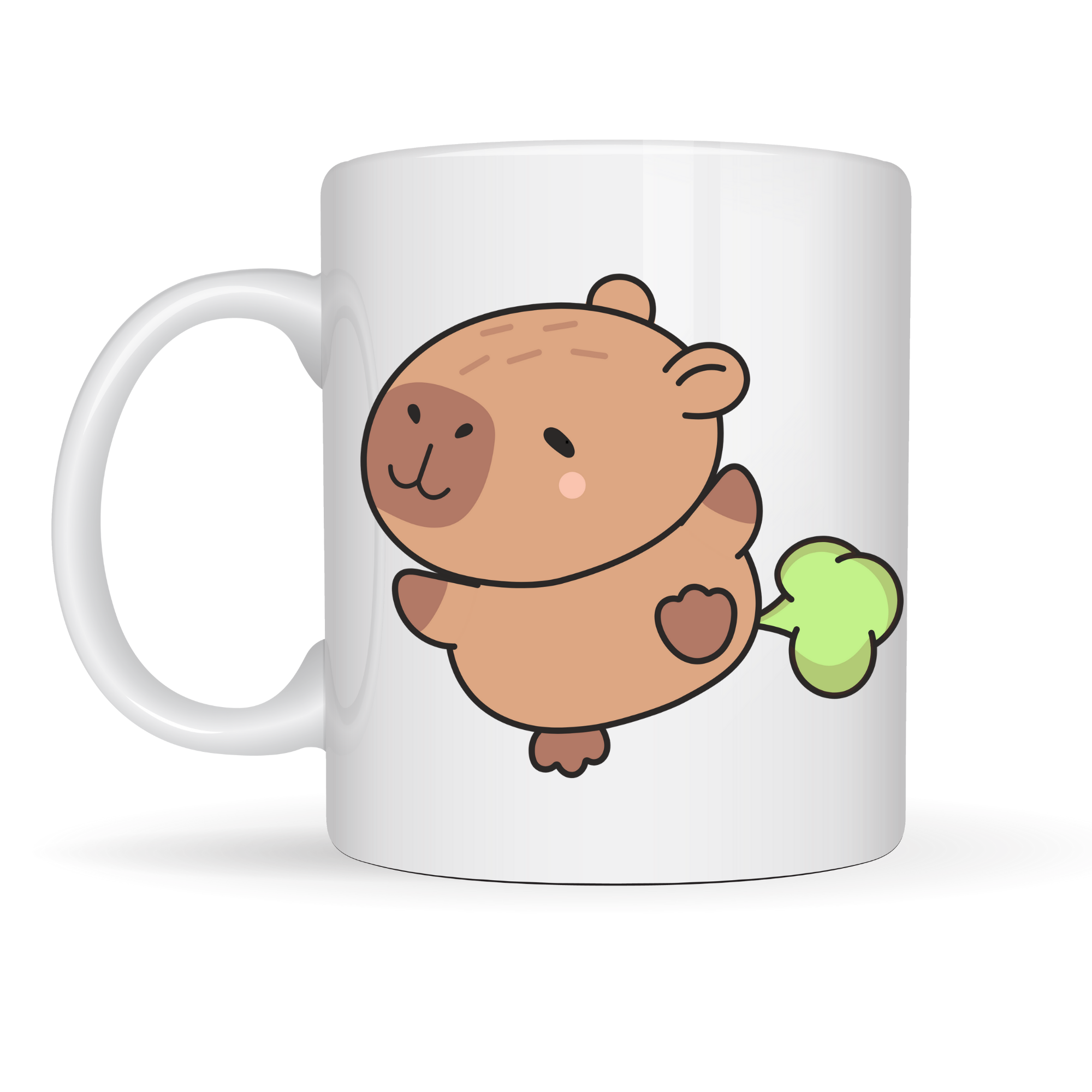 Sevimli Kapibara Desenli Porselen Kupa MODEL 96 CAPYBARA – Neşeli Tasarım, Kahve & Çay Kupası, Hediyelik Porselen Bardak