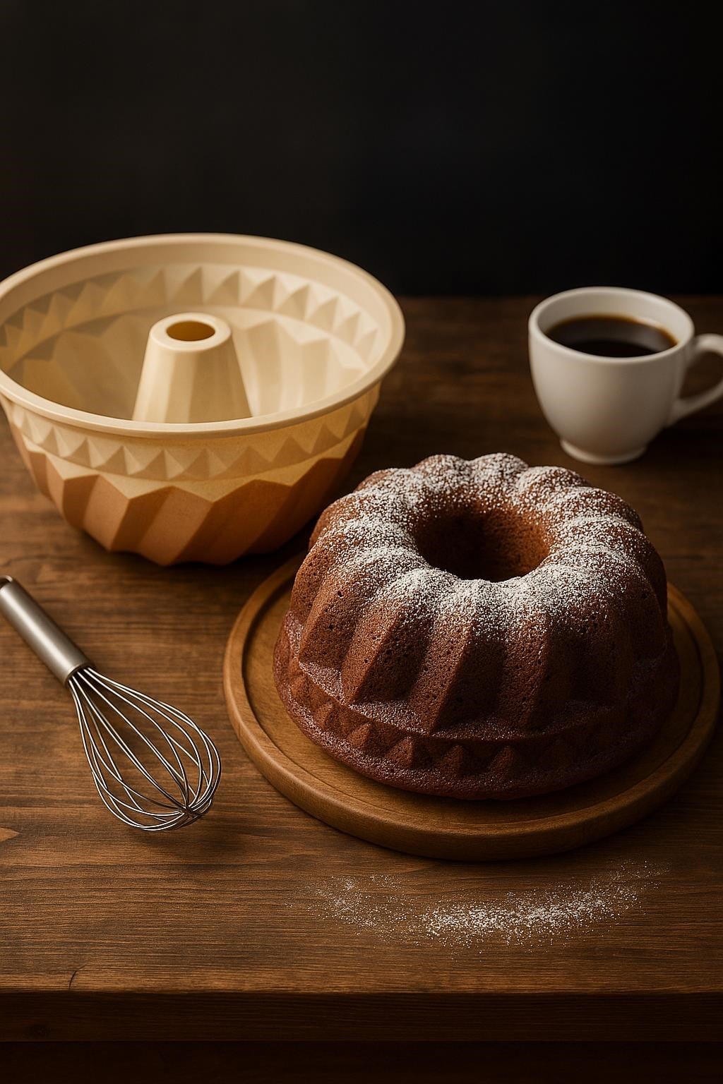Silikon Kek Kalıbı Büyük Krem Renk Yuvarlak 24 cm