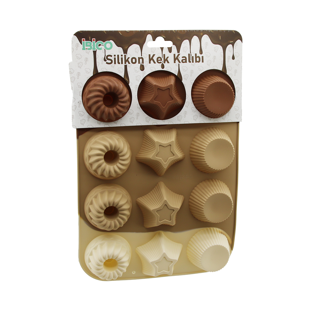 Silikon Muffin Kek Kalıbı Desenli