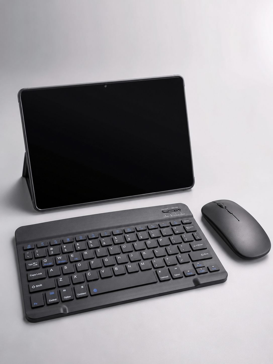 SIM Kart Destekli Android Tablet Bluetooth Klavye ve Kablosuz Mouse Seti Geniş Ekran Taşınabilir Tasarım