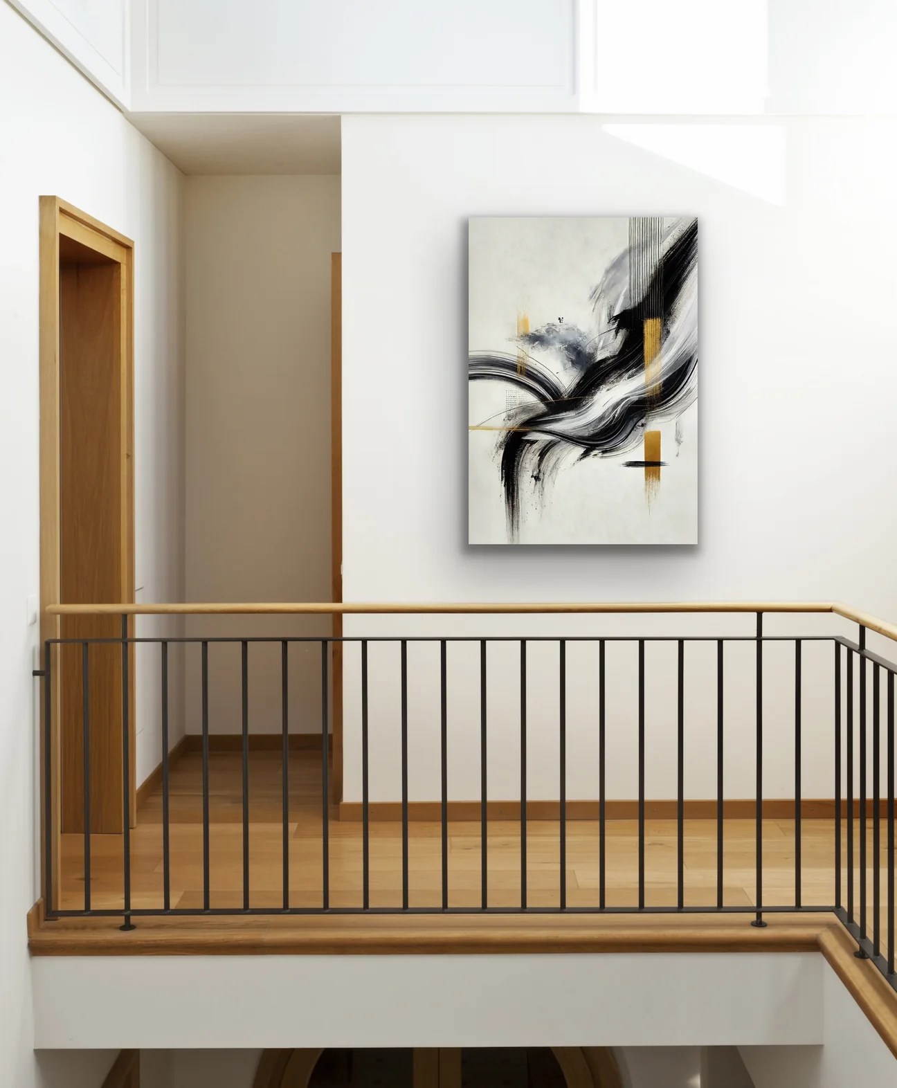 Siyah Gold Soyut Kanvas Tablo 70x100cm
