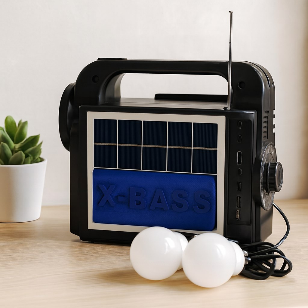 Solar 3ü 1 Arada El Feneri Radyo MP3 Bluetooth Powerbank