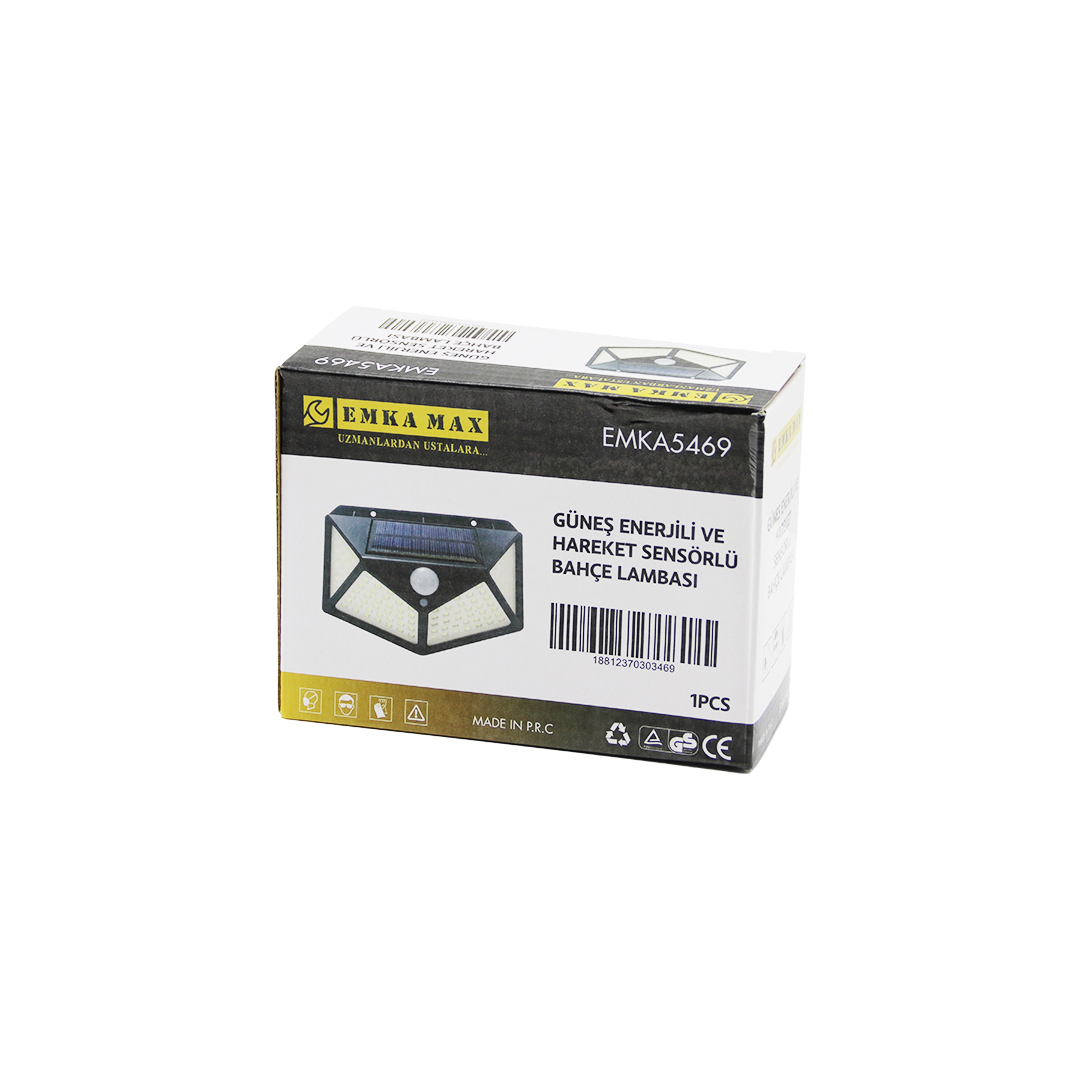 Solar Hareket Sensörlü Dış Mekan Aplik Lambası 9.5x13.5 cm