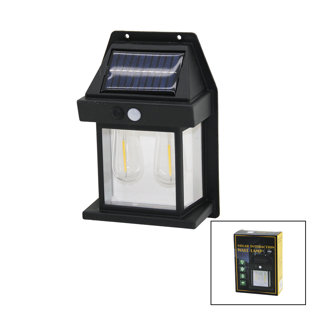 Solar sensörlü duvar lambası 2x1W 1800mAh dış mekan