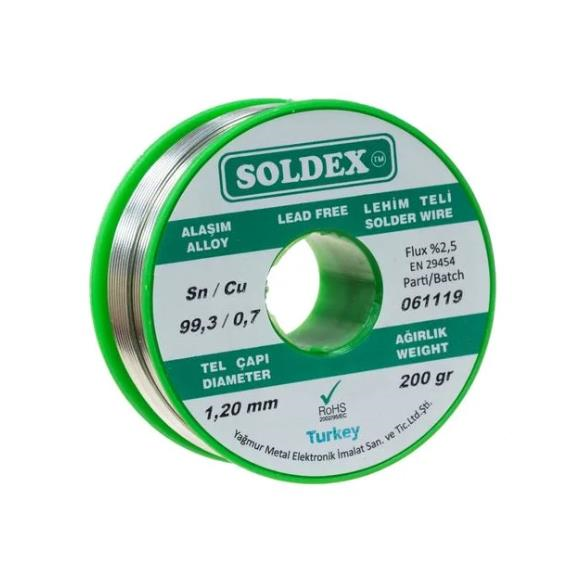 Soldex Kurşunsuz Lehim Teli 1,2mm 200gr