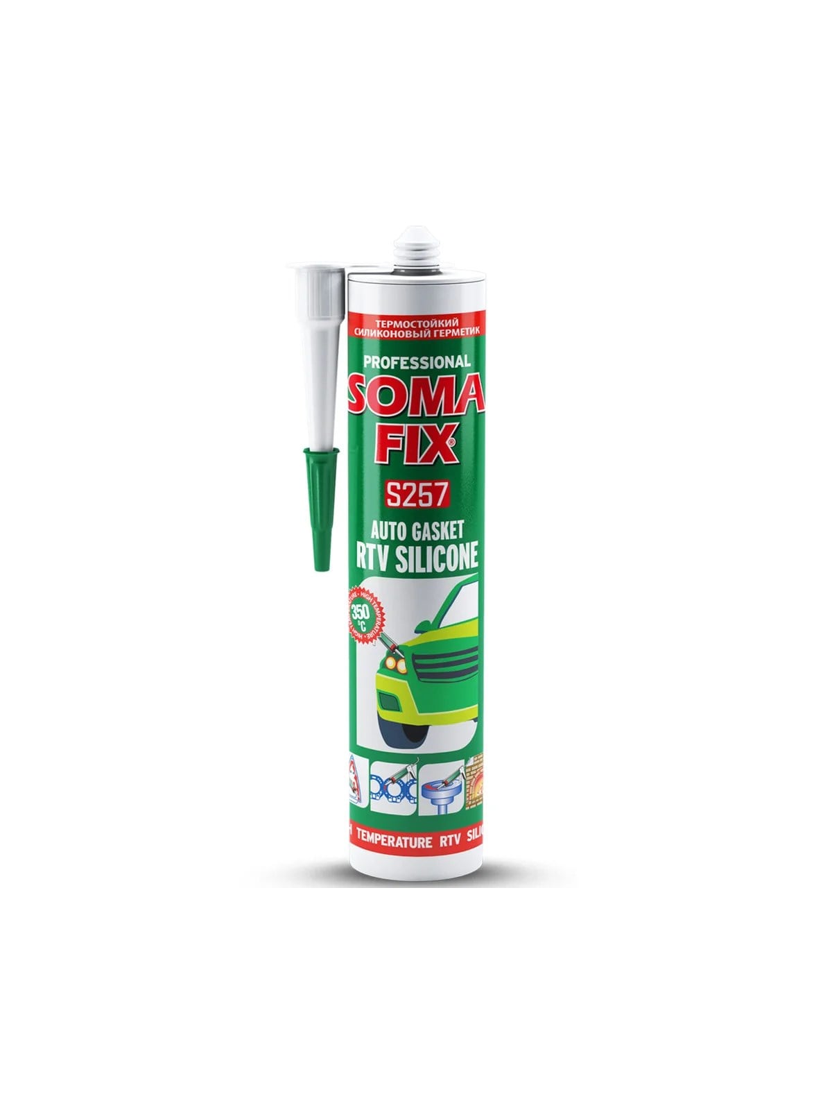 SOMAFİX S257 RTV Isı Silikonu Kırmızı 280ml 320gr