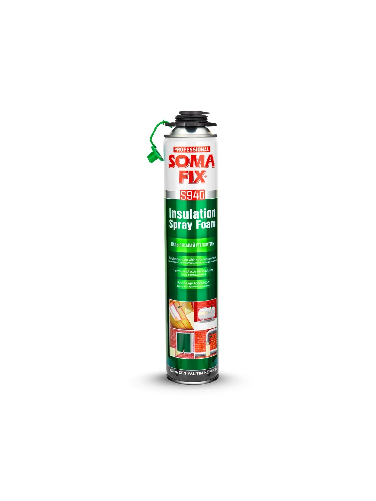 SOMAFIX S940 Poliüretan Isı ve Ses Yalıtım Köpüğü Tabancalı 850ml 910gr