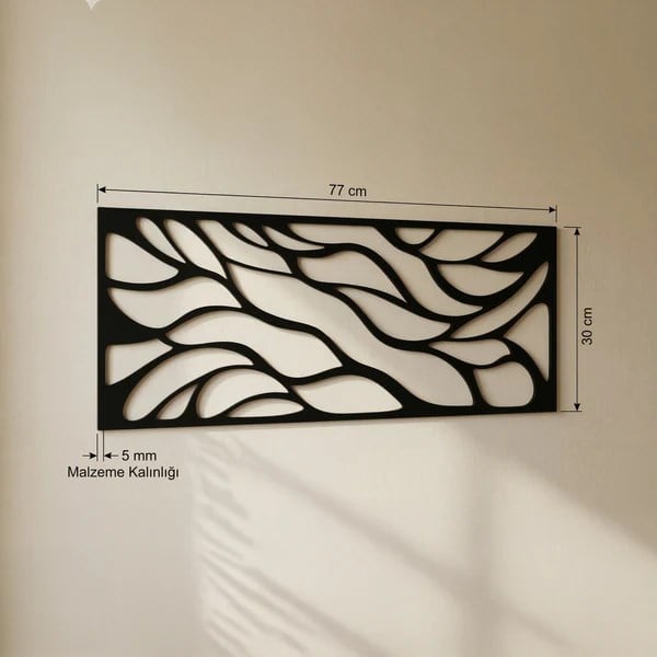 Soyut Desenli Duvar Tablosu MDF Lazer Kesim Modern Minimal Estetik Duvar Süsü
