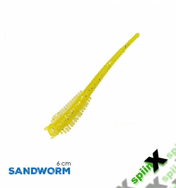 Spiinx Sandworm 6cm 18P Glow Lemonade Lrf Silikon Sahte Yem