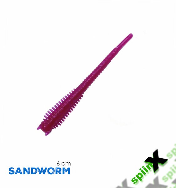 Spiinx Sandworm 6cm 18P Magenta Lrf Silikon Sahte Yem