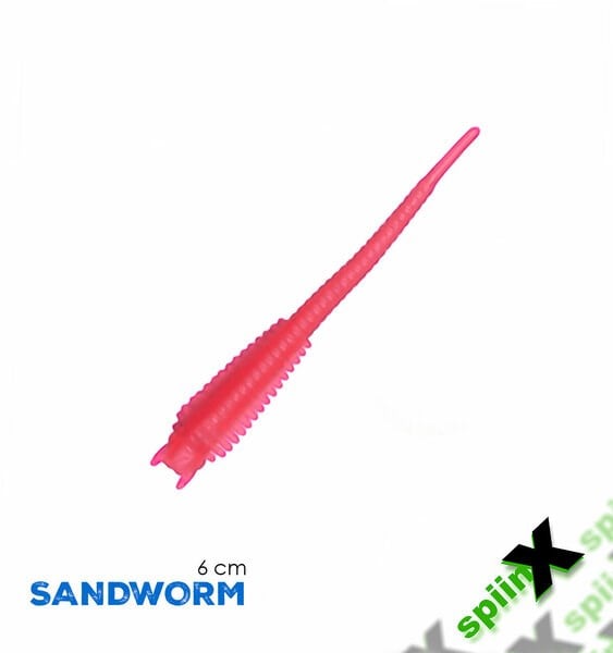 Spiinx Sandworm 6cm 18P Uv Pinky Lrf Silikon Sahte Yem