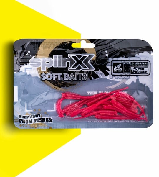 Spiinx Sandworm 6cm 18P Uv Pinky Lrf Silikon Sahte Yem