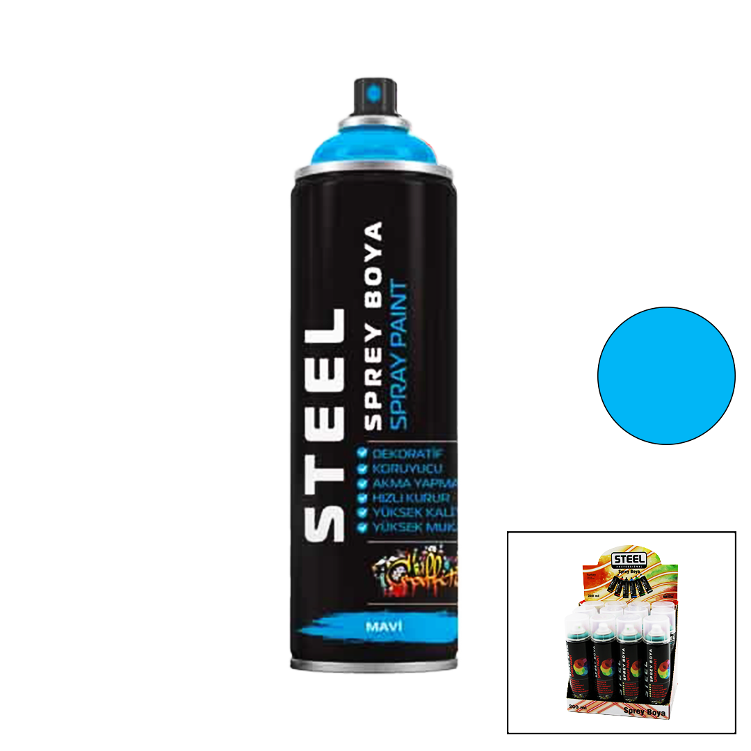 Steel Mavi Sprey Boya 200ML
