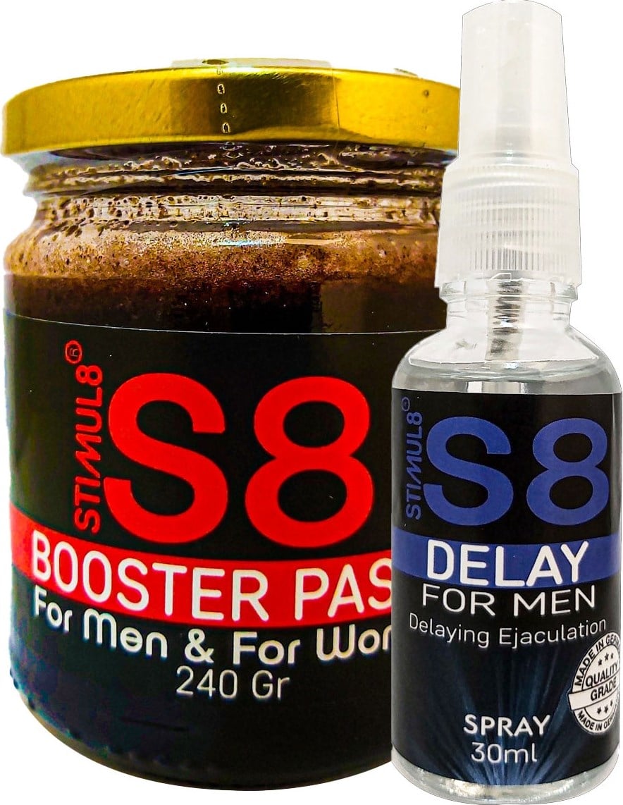 Stımul8 (S8) DELAY30 Mlsprey + Erkeklere Ekstradestek Özel PERFORMANSMACUNU240 gr