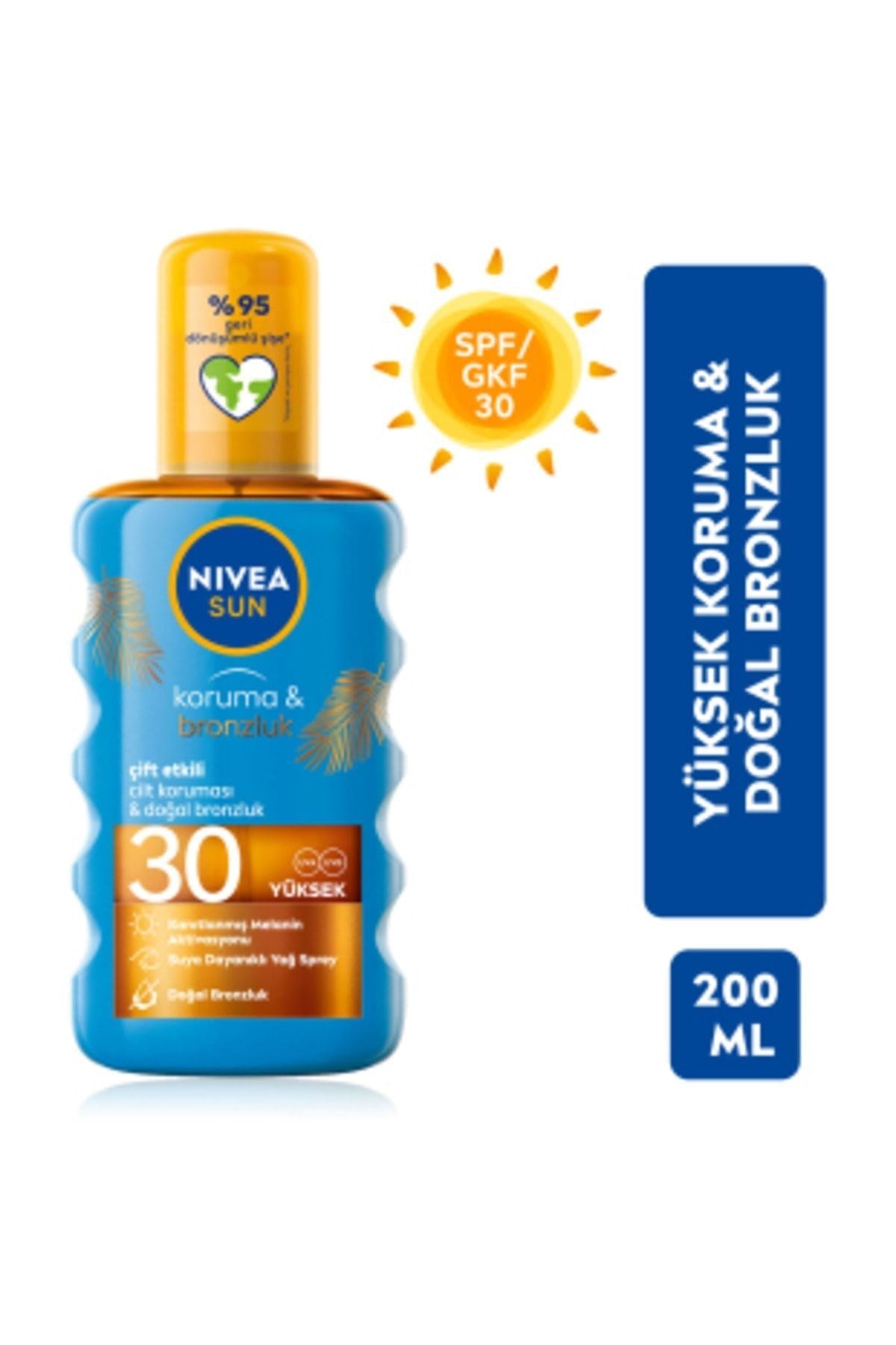 Sun Güneş Koruyucu Krem & SPF+30 Uva+uvb Suya Dayanikli Ve Nemlendiricili 200ML