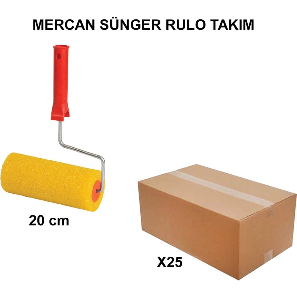 Sünger rulo takımı, 20 cm, 25 adet, kaliteli malzeme