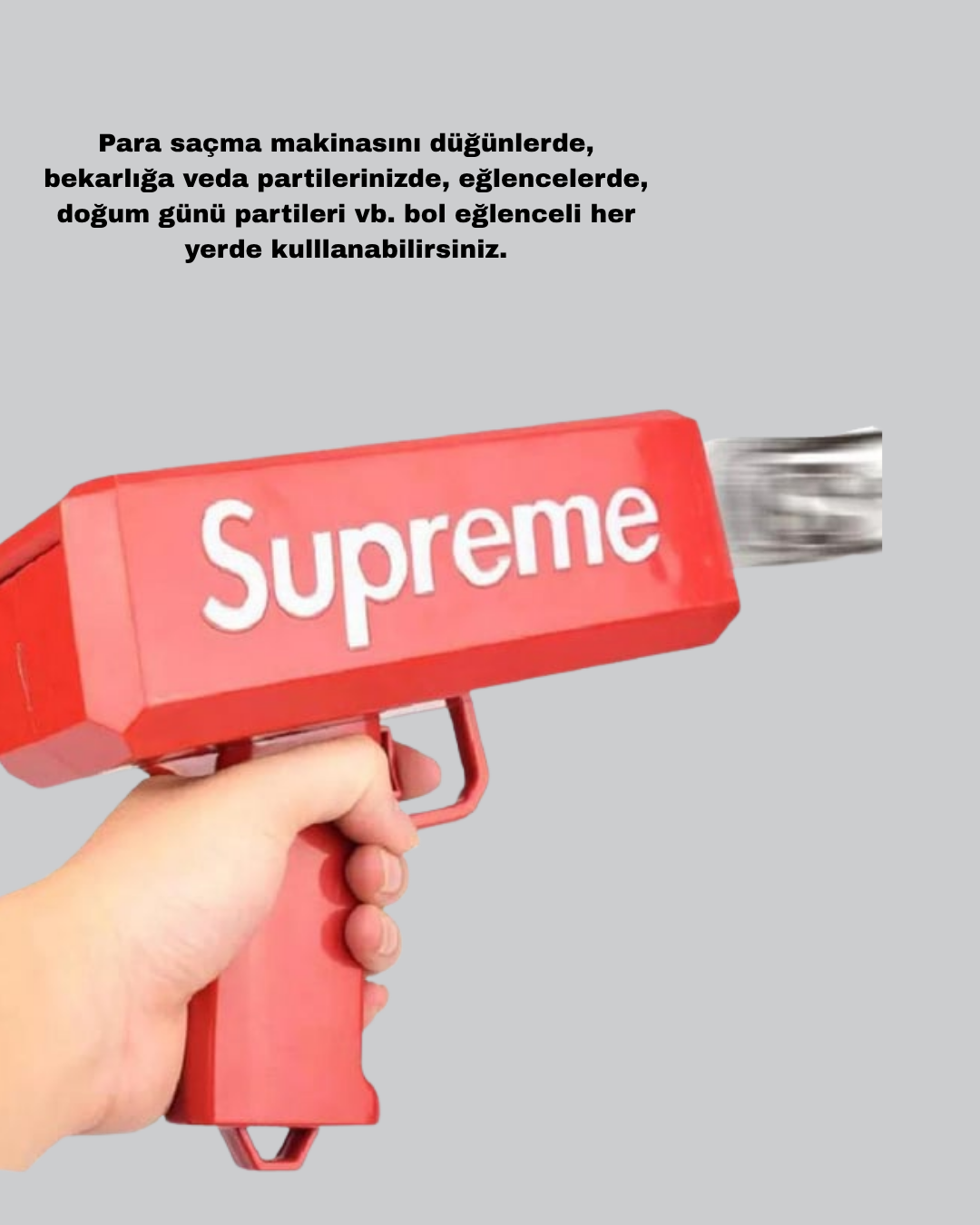 Super Money Gun Para Saçma Tabancası Yüksek Atış Güçlü Kırmızı Model