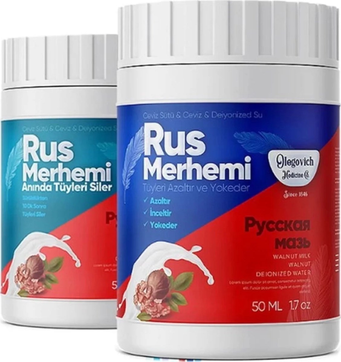 Süper Olegovich Medicine Rus Merhemi 50 ml ( Tüy Dökücü - Tüy Azaltıcı ) 2li Set