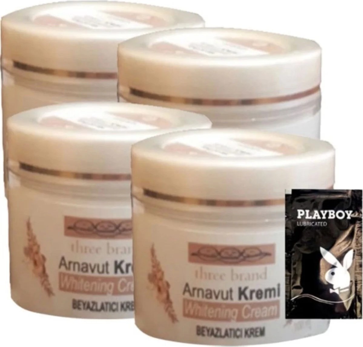 Süper Three Brand 4lü Adet Arnavut Kremi Whitens Cream  Kremi 100 ml + 1 Adet Jel Hediye