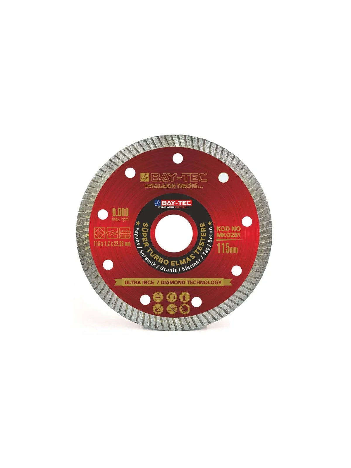 Süper Turbo Elmas Testere 180 mm MK0282