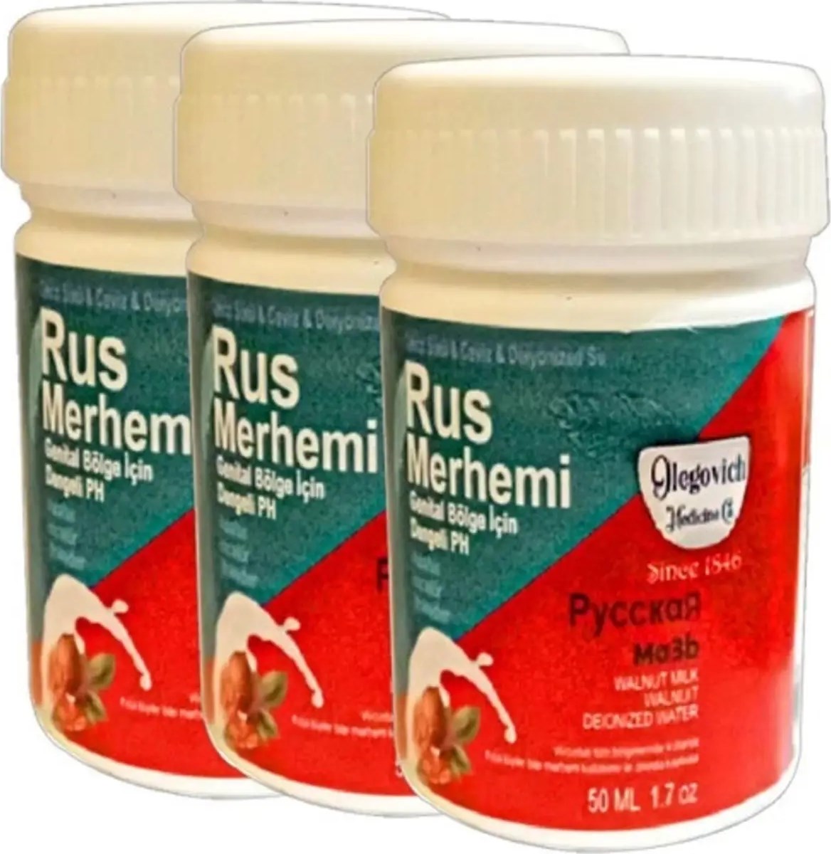 Süper Tüylere Krem Valnut Milk & Walnut 3 Adet Russ Merhemi 50 ml Kadın Özel Yerler