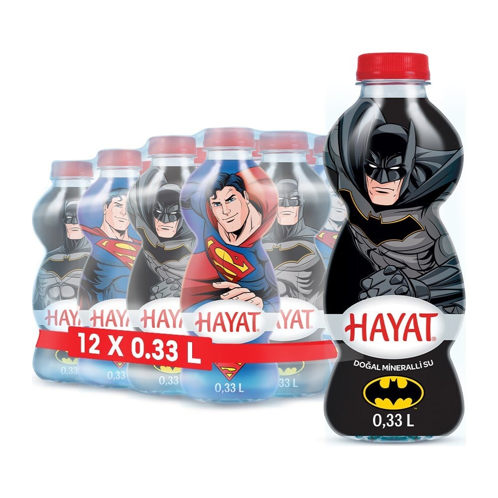 Süperman & Batman Tasarımlı Su 12x330 ml Eğlenceli İçecek